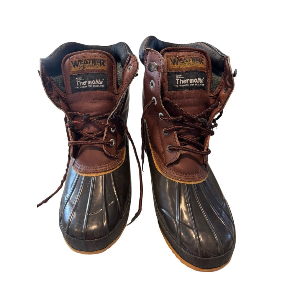 Weather Spirits Thermolite Insulated Mens Duck Boots Size 11 Brown & Black